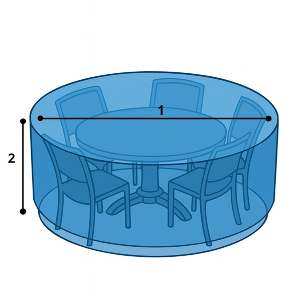 Prise de mesure ensemble de jardin rond
